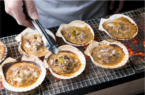 가리비 오징어 간 소스 구이